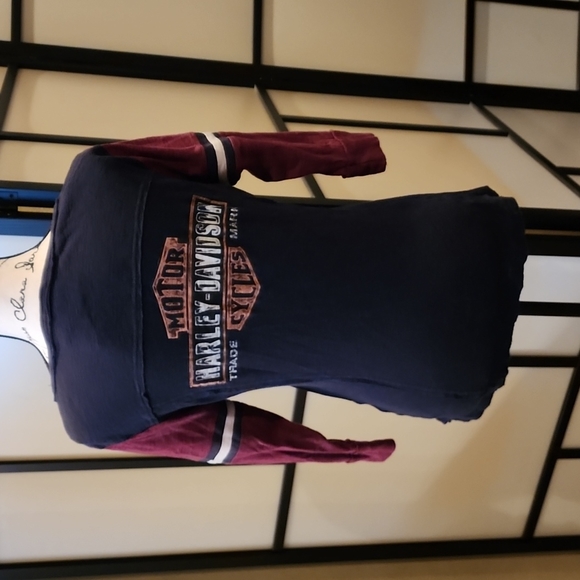 Harley Davidson black, burgundy white stripe (M) - Picture 6 of 9